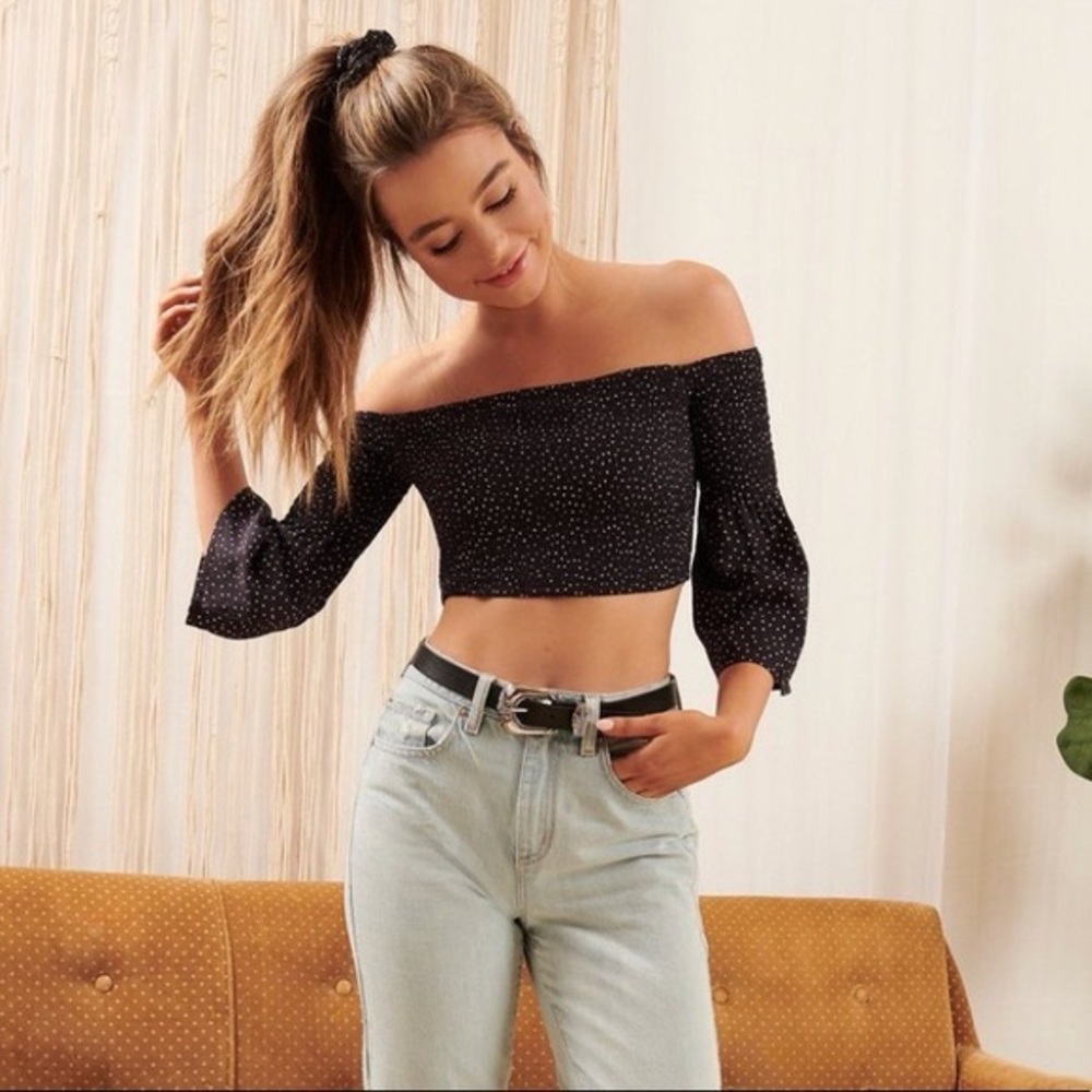 Garage x Sierra Furtado Black and white Polka Dot Crop top